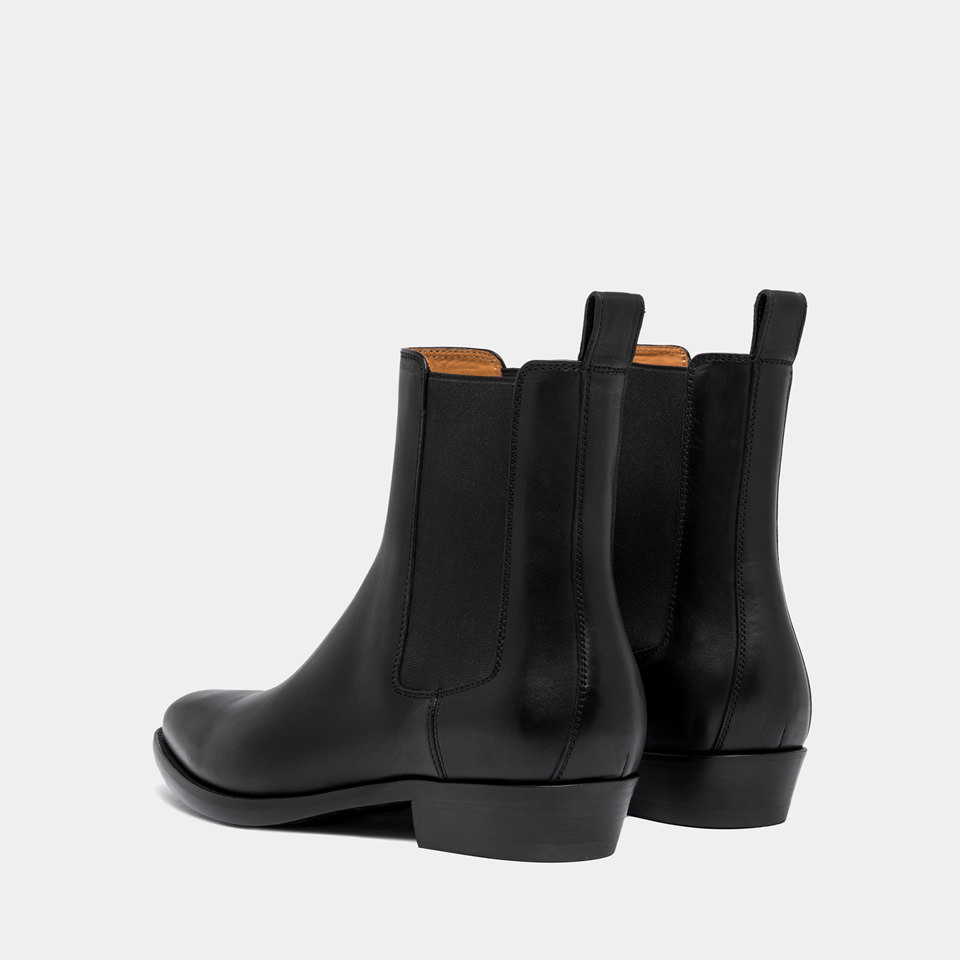 BUTTERO: FARGO ANKLE BOOTS IN BLACK LEATHER 
