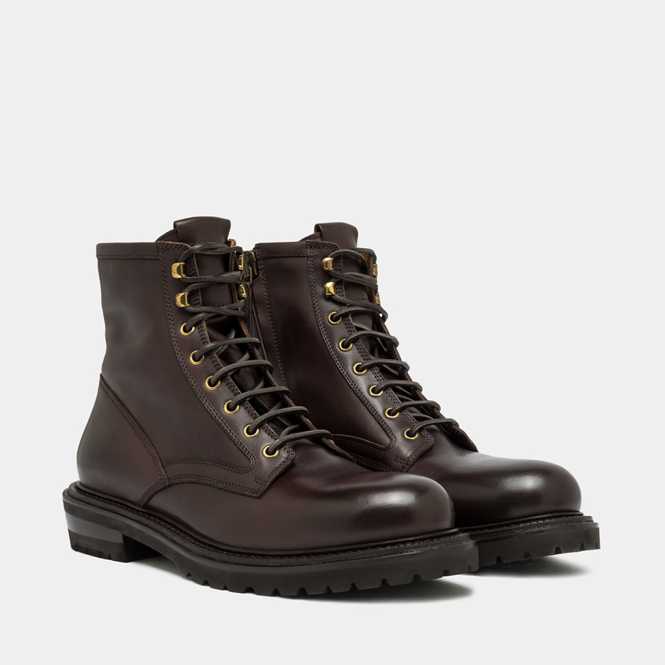 BUTTERO: FIORENTINA ANKLE BOOTS IN EBONY BLACK LEATHER