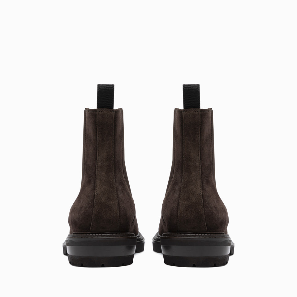 BUTTERO: FIORENTINA ANKLE BOOTS IN MOKA SUEDE