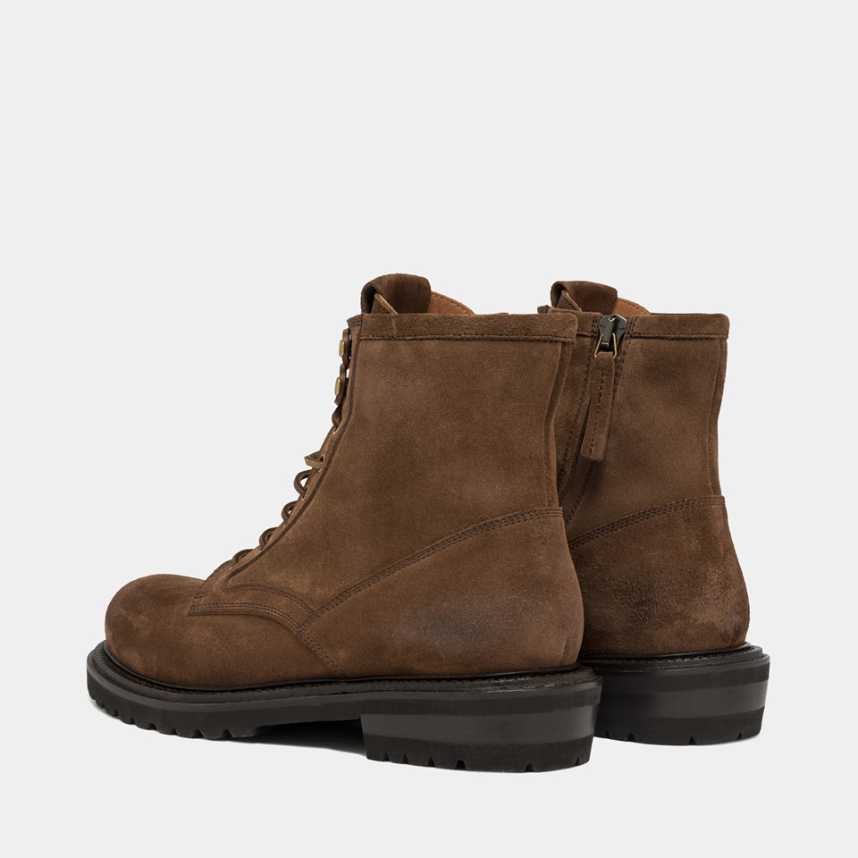 BUTTERO: FIORENTINA ANKLE BOOTS IN CIGAR BROWN SUEDE