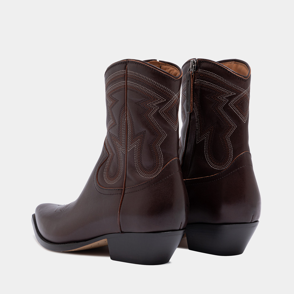 BUTTERO: FLEE ANKLE BOOTS IN EBONY BLACK LEATHER