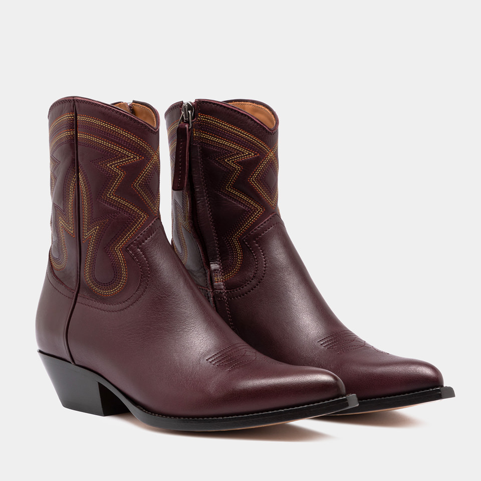 BUTTERO: ANKLE BOOTS IN DARK CHILE LEATHER