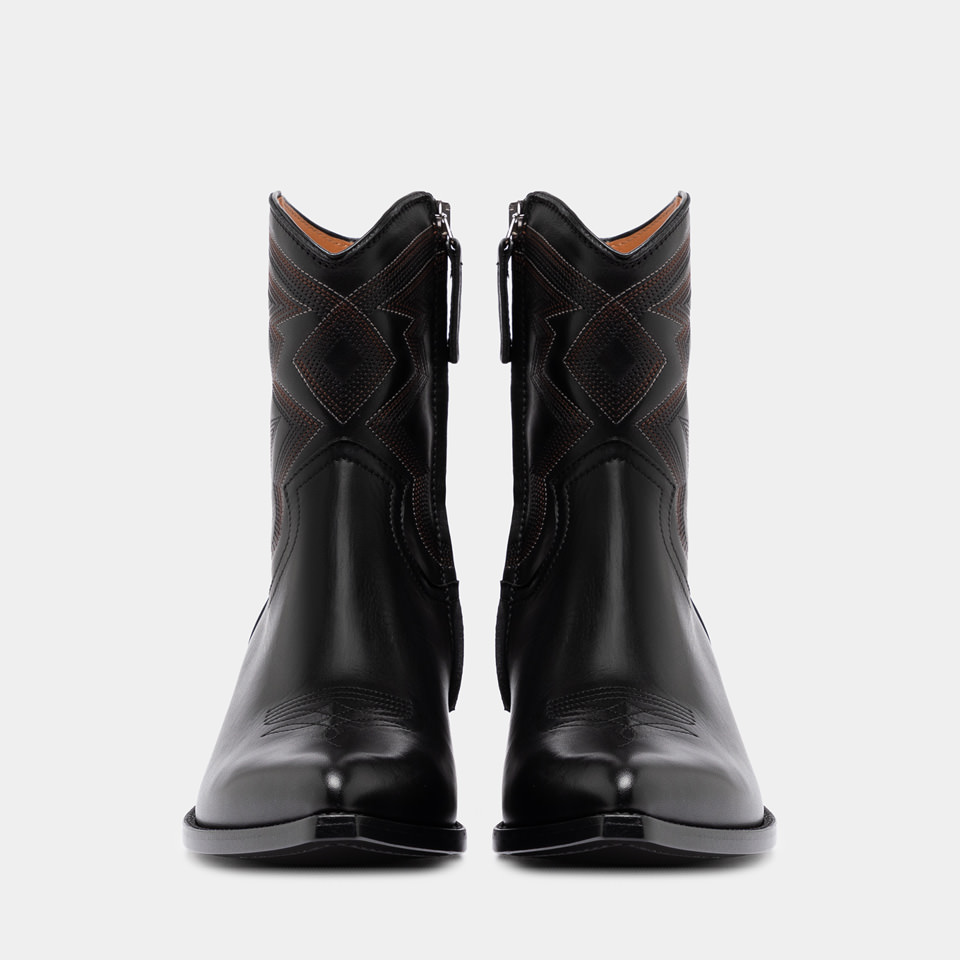 BUTTERO: FLEE ANKLE BOOTS IN BLACK LEATHER