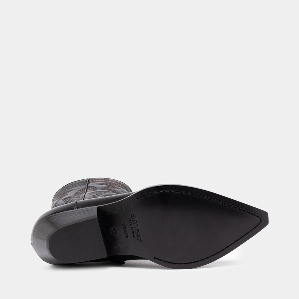 BUTTERO: FLEE ANKLE BOOTS IN BLACK LEATHER