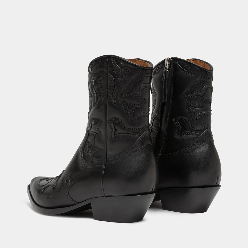 BUTTERO: FLEE ANKLE BOOTS IN COPPER BLACK LEATHER