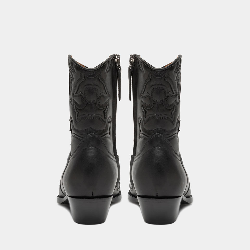 BUTTERO: FLEE ANKLE BOOTS IN COPPER BLACK LEATHER