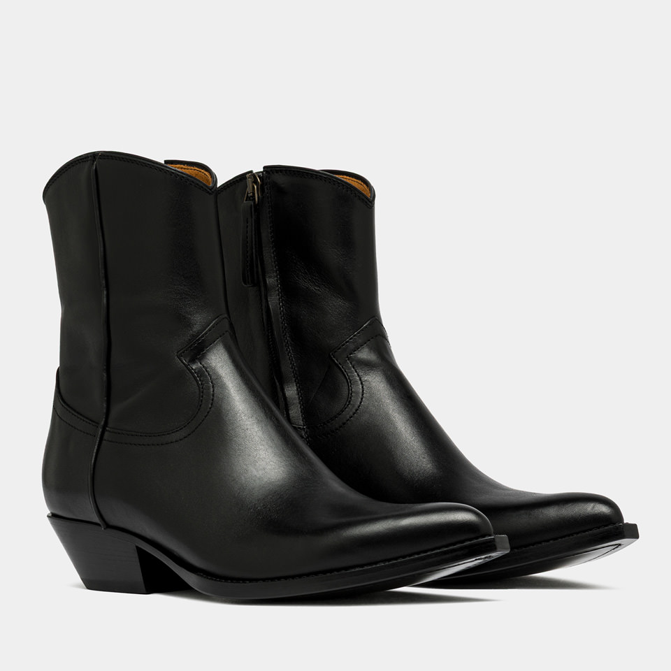 BUTTERO: BOTTINE FLEE EN CUIR NOIR 