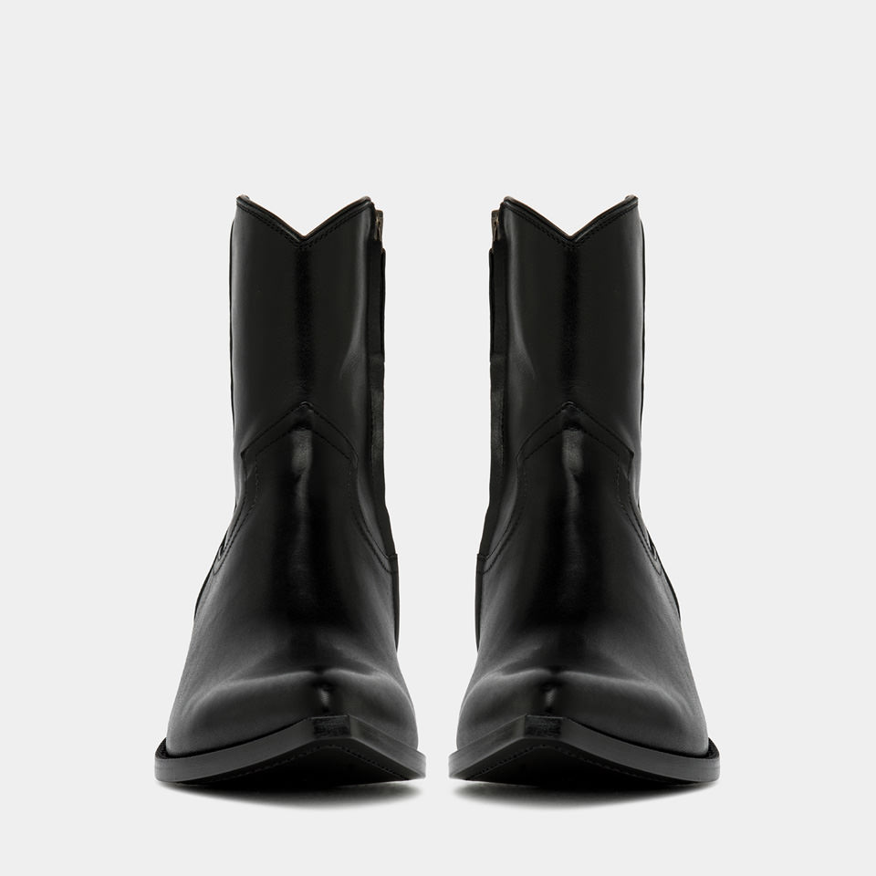BUTTERO: BOTTINE FLEE EN CUIR NOIR 