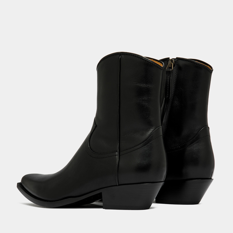BUTTERO: BOTTINE FLEE EN CUIR NOIR 