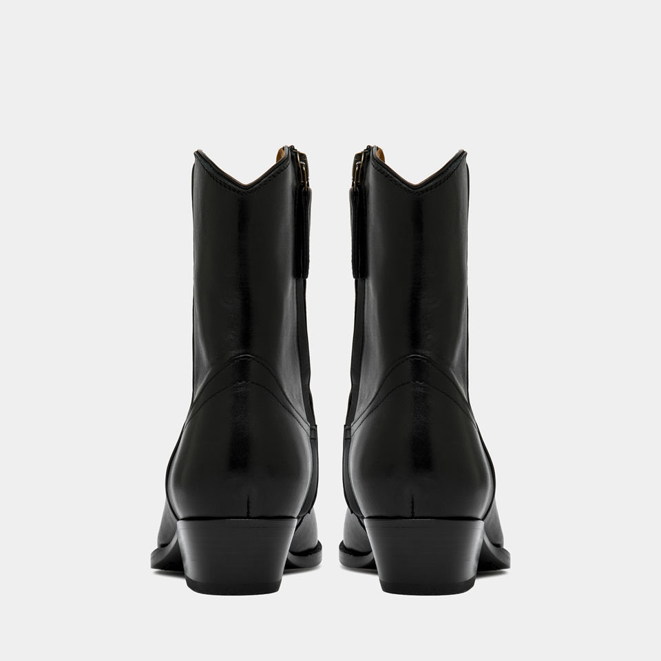 BUTTERO: BOTTINE FLEE EN CUIR NOIR 