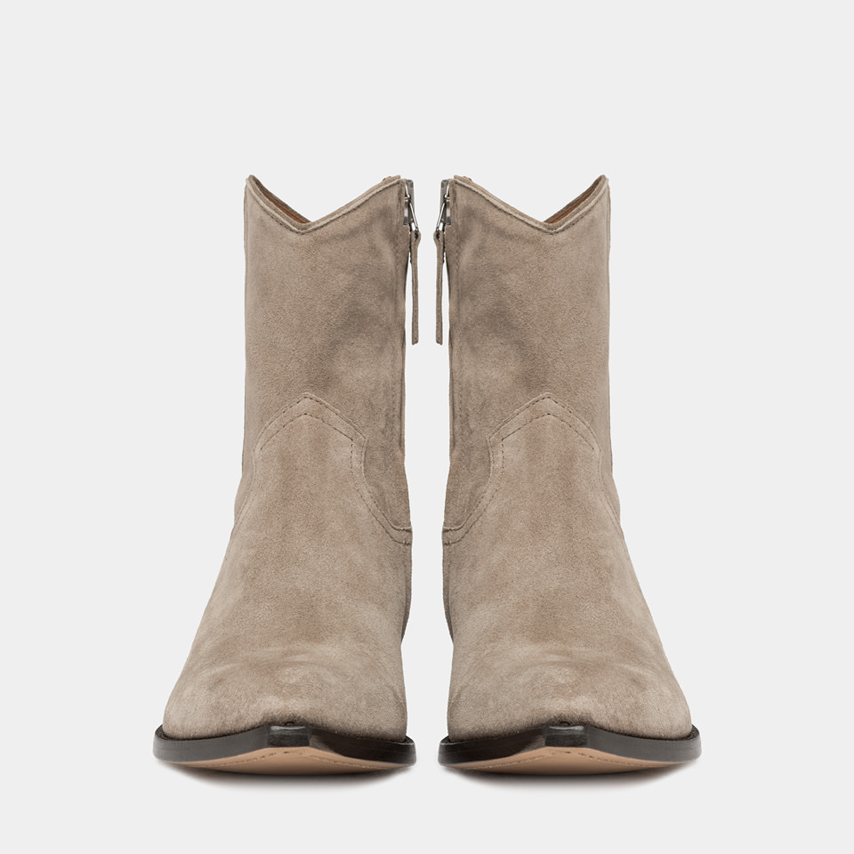 BUTTERO: FLEE ANKLE BOOTS IN COCONUT BROWN SUEDE