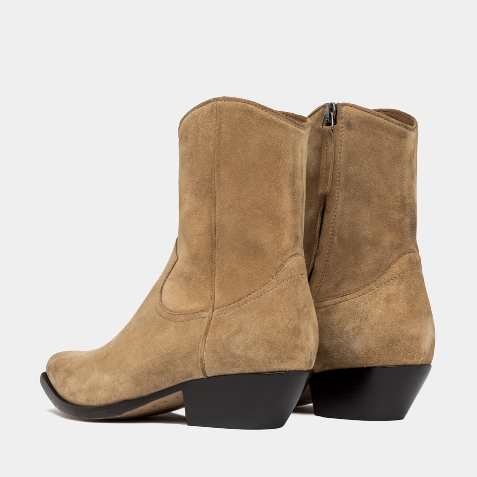 BUTTERO: FLEE ANKLE BOOTS IN COPPER BROWN SUEDE