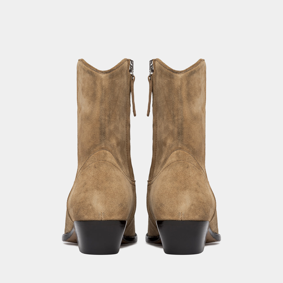 BUTTERO: FLEE ANKLE BOOTS IN COPPER BROWN SUEDE