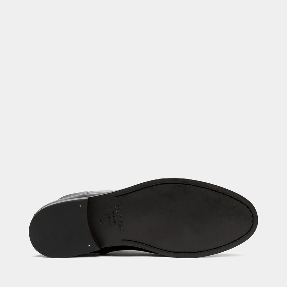 BUTTERO: FLOYD ANKLE BOOTS IN EBONY LEATHER