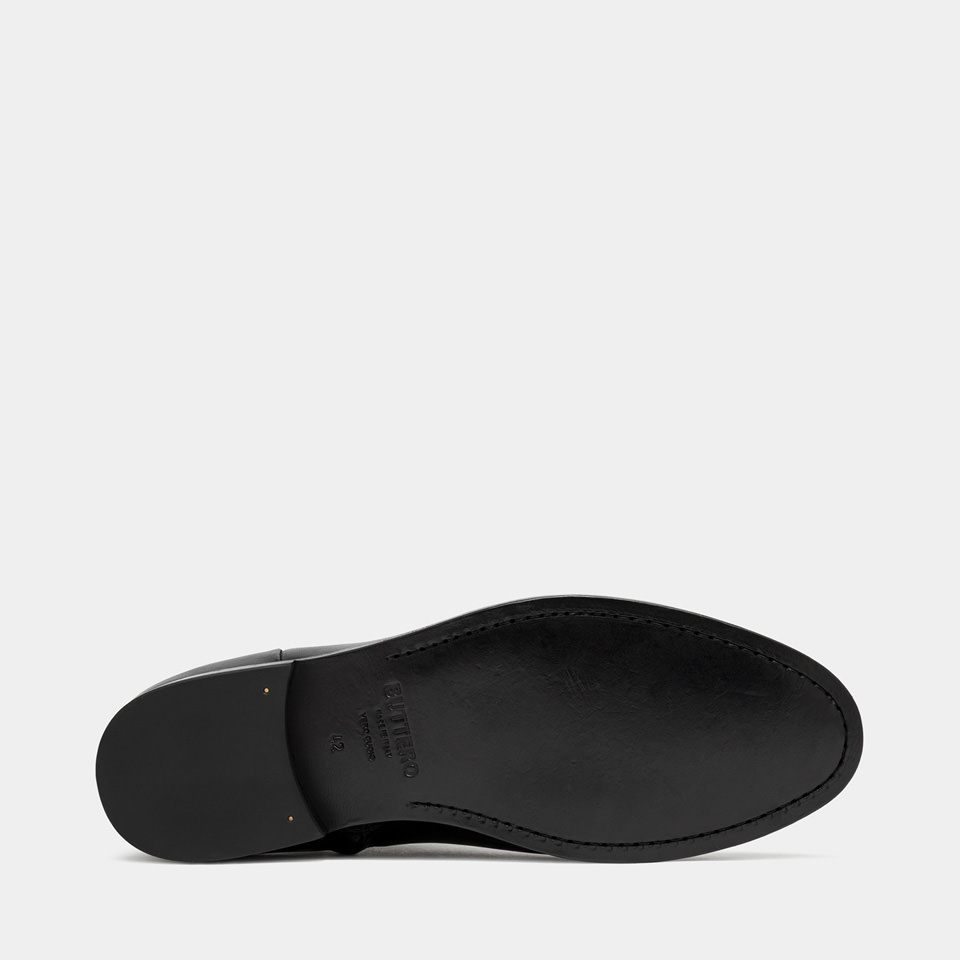 BUTTERO: FLOYD ANKLE BOOTS IN BLACK LEATHER