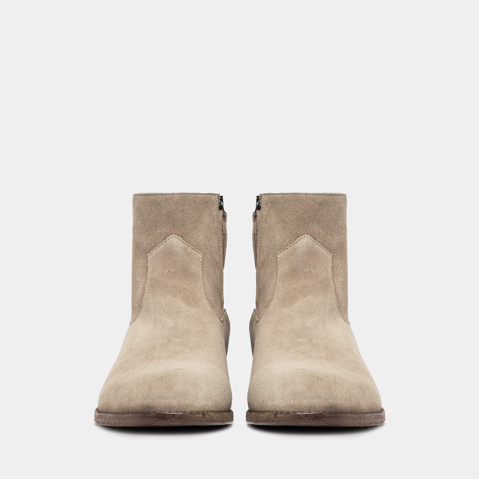 BUTTERO: FLOYD ANKLE BOOTS IN BEIGE COLOR SUEDE