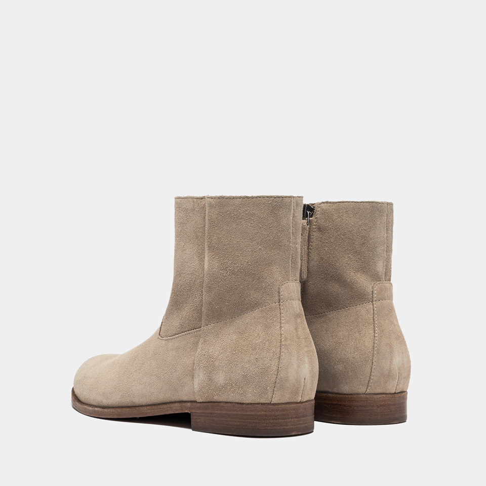 BUTTERO: FLOYD ANKLE BOOTS IN BEIGE COLOR SUEDE