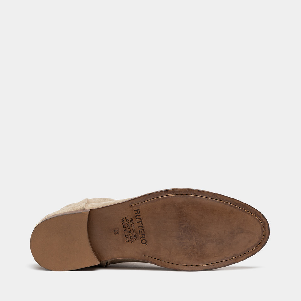 BUTTERO: FLOYD ANKLE BOOTS IN BEIGE COLOR SUEDE