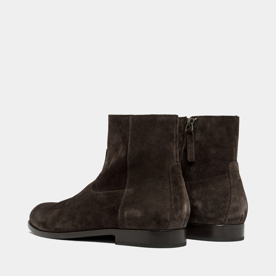 BUTTERO: FLOYD ANKLE BOOTS IN MOKA SUEDE