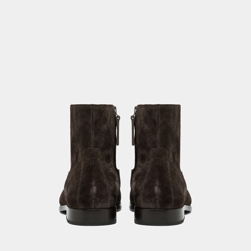 BUTTERO: FLOYD ANKLE BOOTS IN MOKA SUEDE