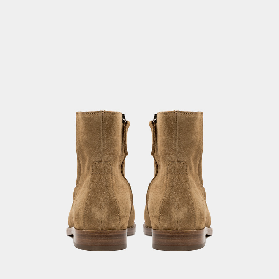 BUTTERO: FLOYD ANKLE BOOTS IN COPPER BROWN SUEDE