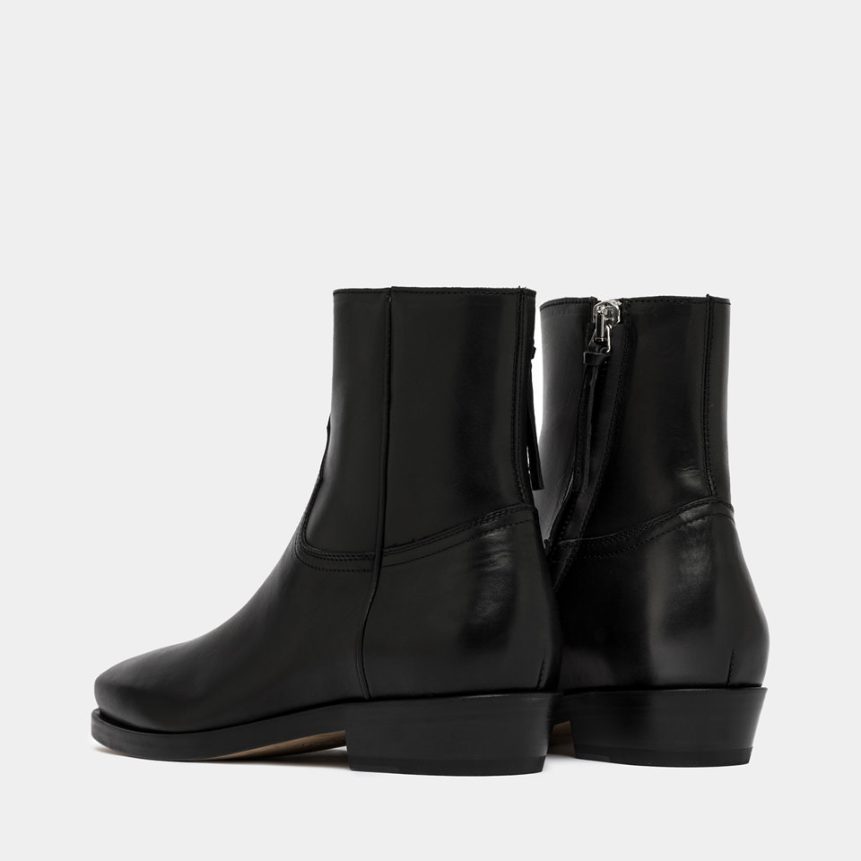 BUTTERO: MAURI BOOTS IN BLACK LEATHER