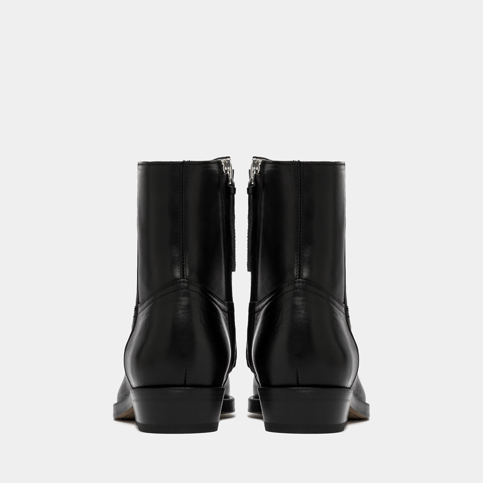 BUTTERO: MAURI BOOTIES IN BLACK LEATHER