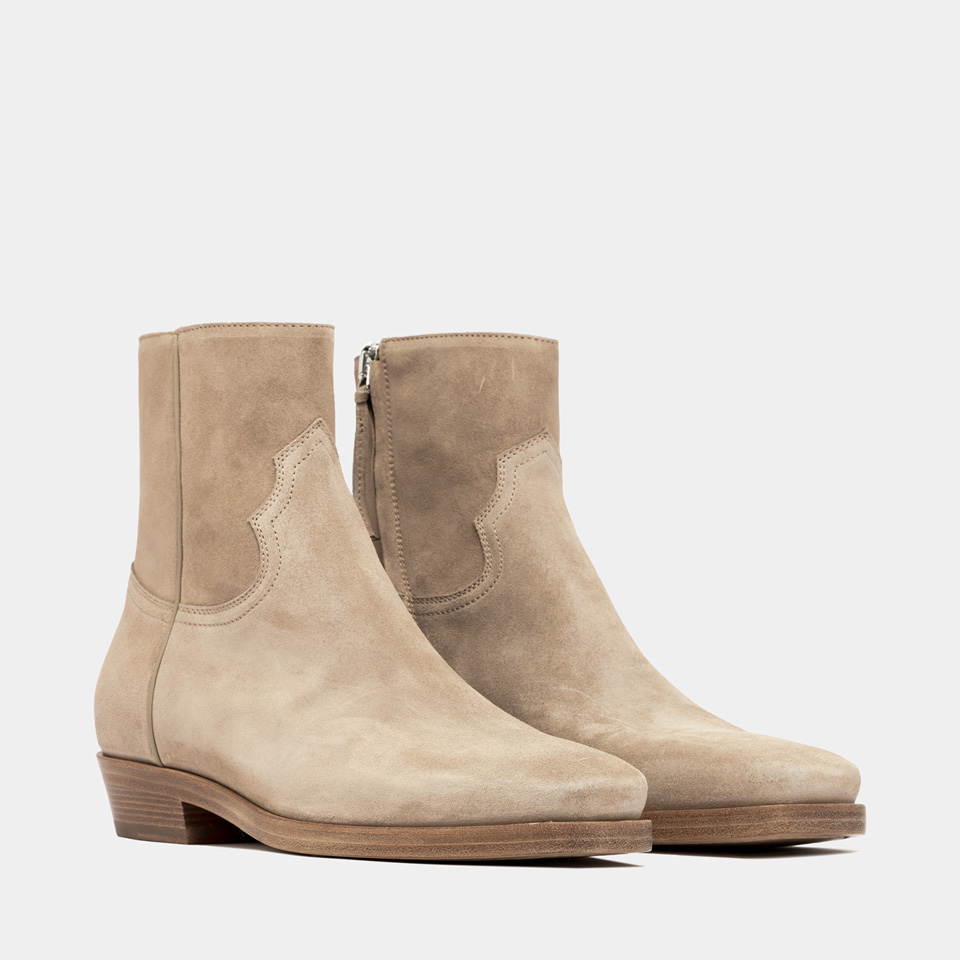 BUTTERO: MAURI ANKLE BOOTS IN SWAMP GREEN SUEDE
