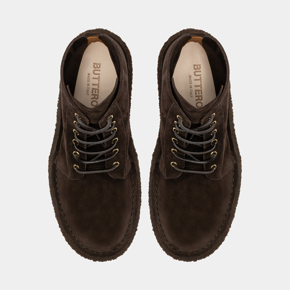 BUTTERO: BOTTINES MOTA EN DAIM MOCHA