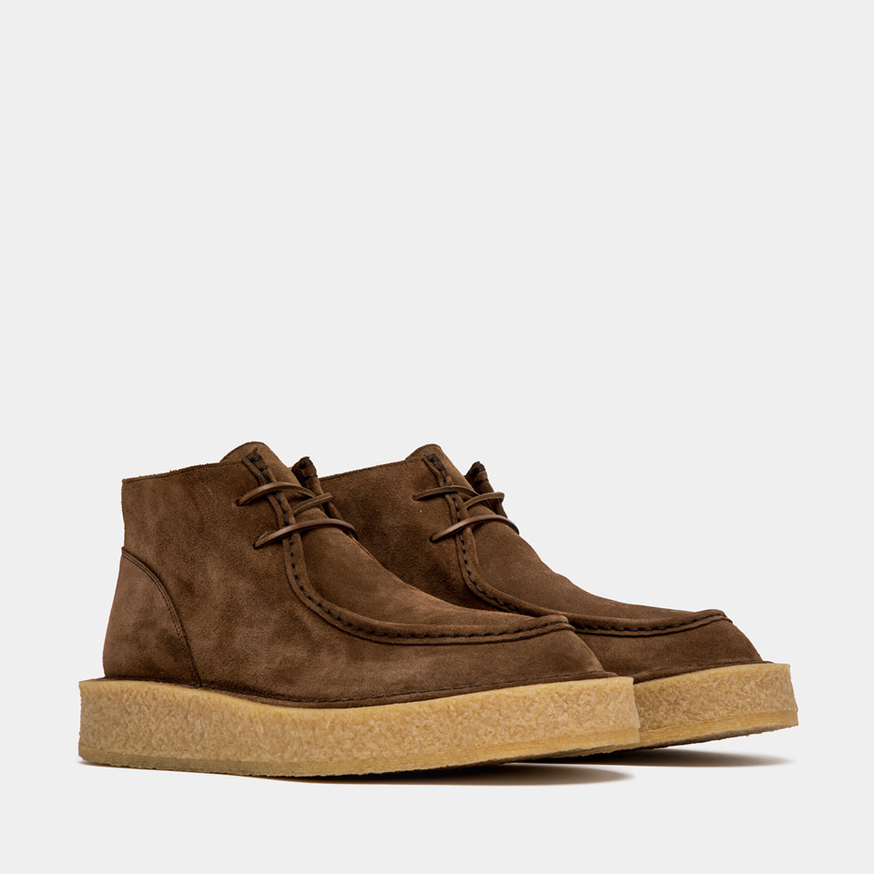 BUTTERO: MOTA ANKLE BOOTS IN CIGAR SUEDE