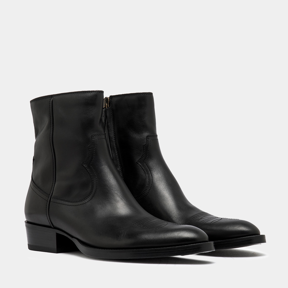 BUTTERO: BOTTE SANTOMATO EN CUIR NOIR