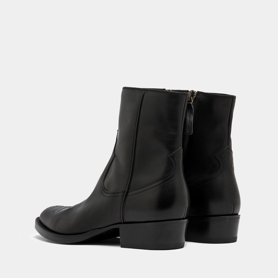 BUTTERO: BOTTE SANTOMATO EN CUIR NOIR