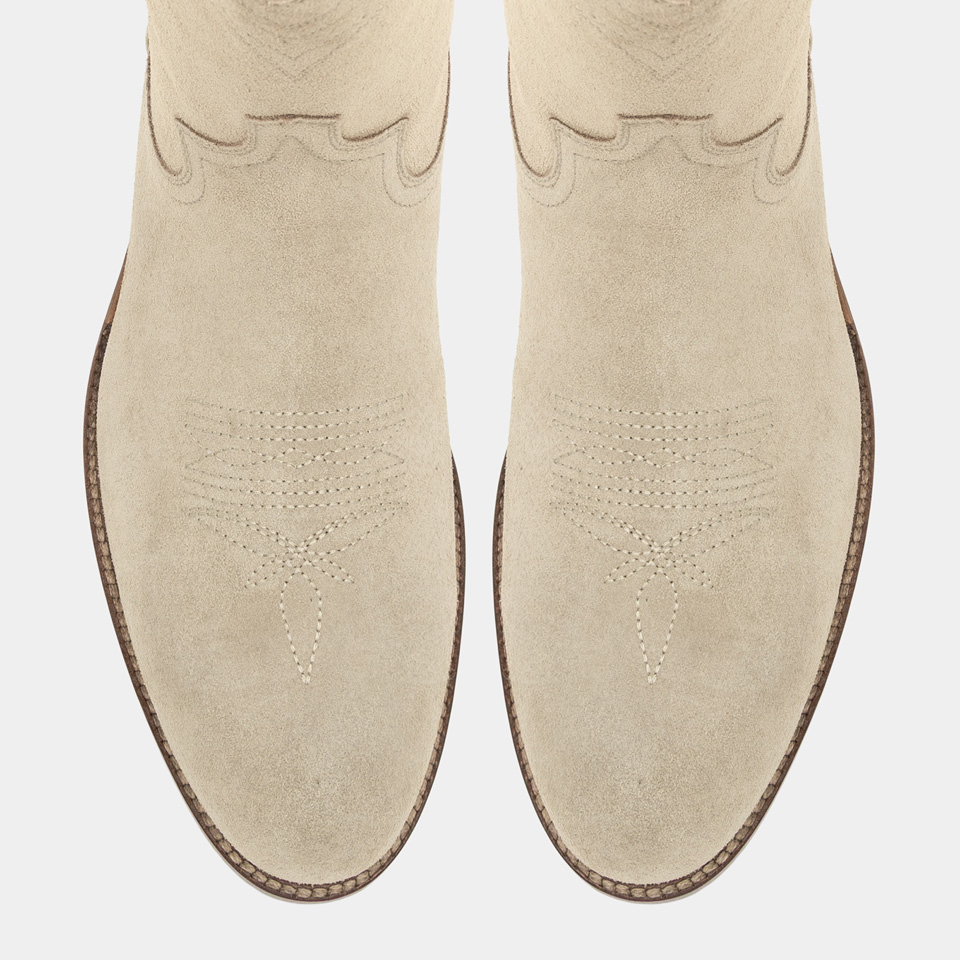 BUTTERO: BAIO BOOTS IN TAUPE TAOS SUEDE