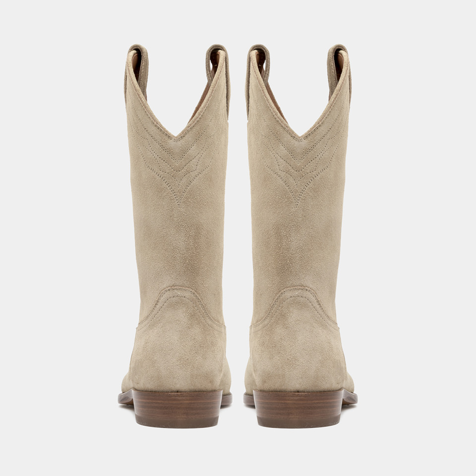 BUTTERO: BAIO BOOTS IN TAUPE TAOS SUEDE