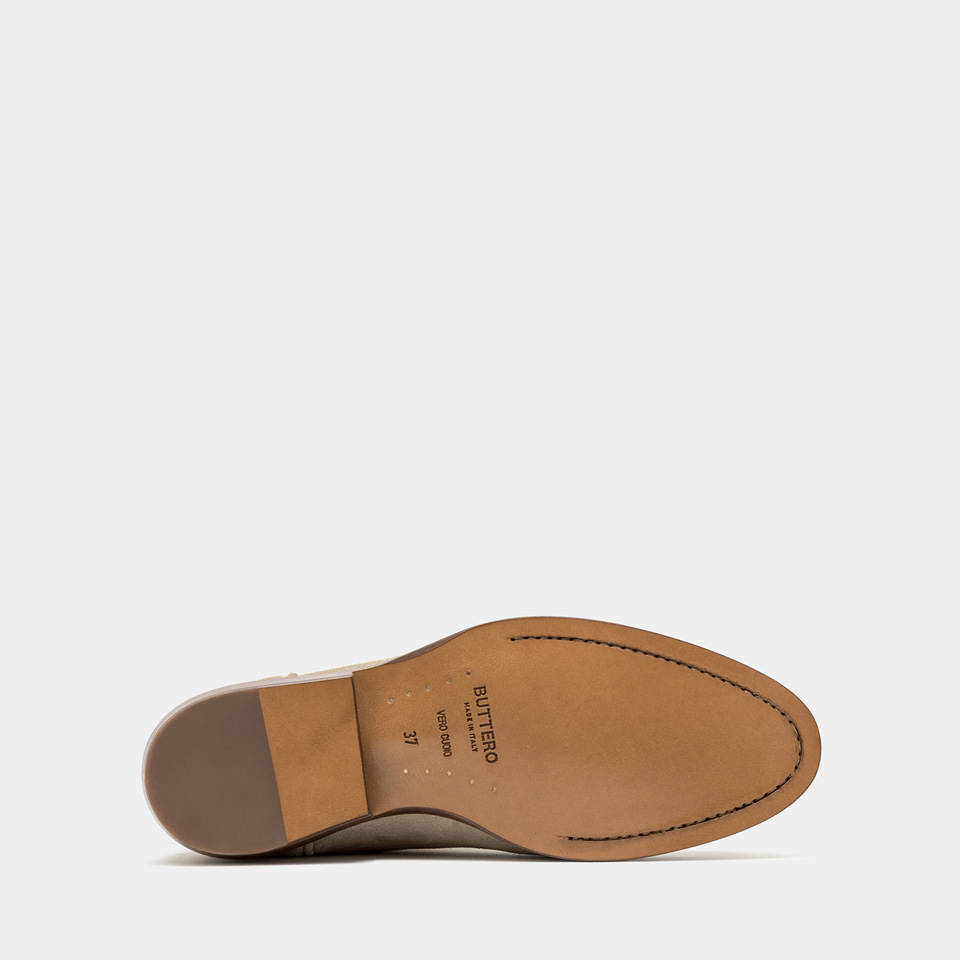 BUTTERO: BAIO BOOTS IN TAUPE TAOS SUEDE