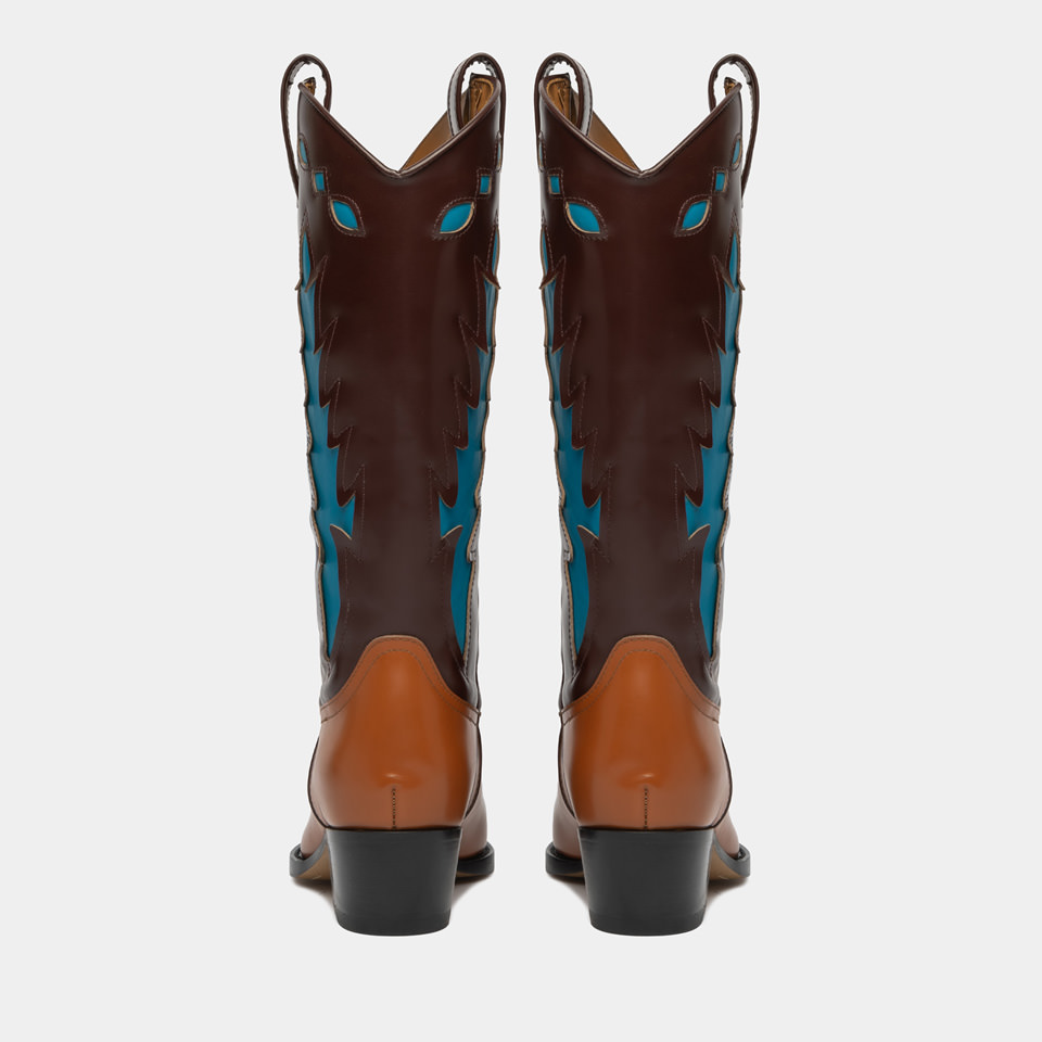 BUTTERO: ERIN BOOTS IN MULTICOLOR LEATHER