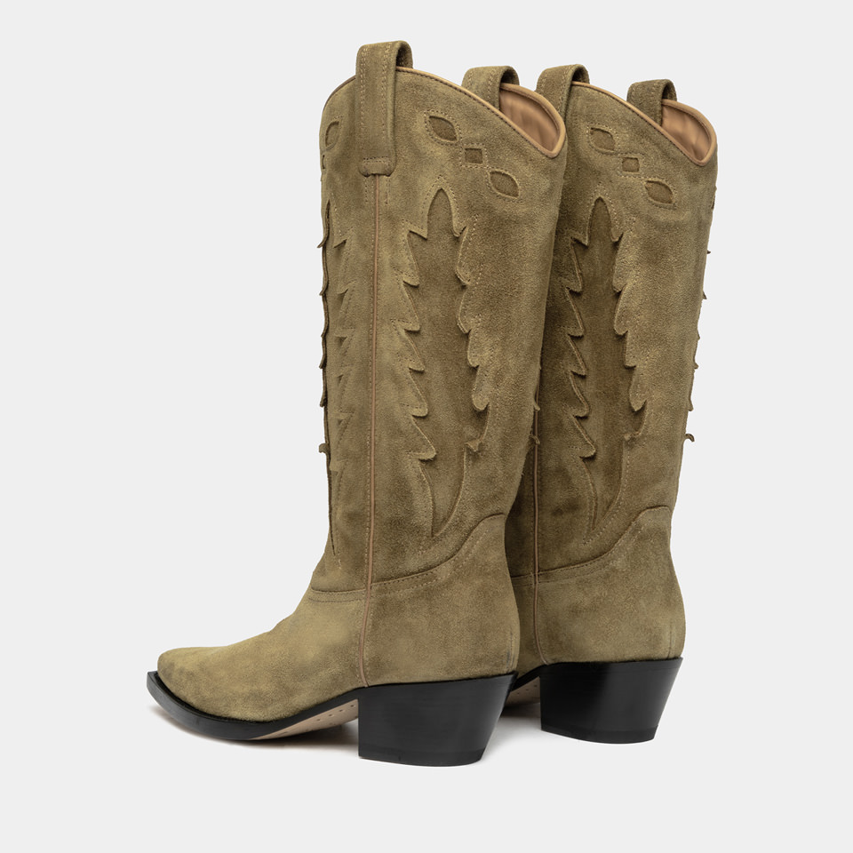 BUTTERO: ERIN BOOTS IN COPPER BROWN SUEDE
