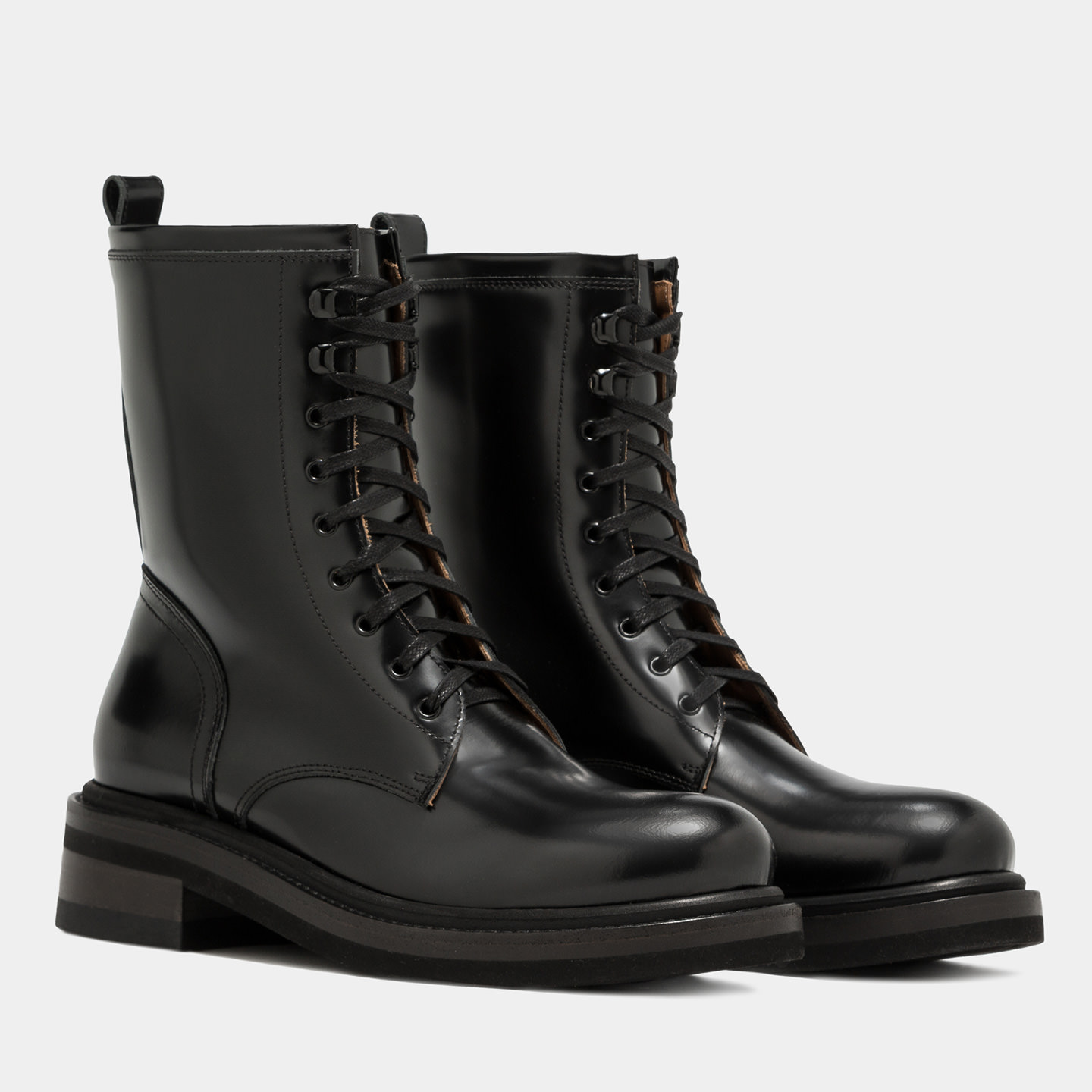 BUTTERO COMBAT BOOTS IN BRUSHED LEATHER COLOR BLACK B9240JIV-DG1/01-NERO
