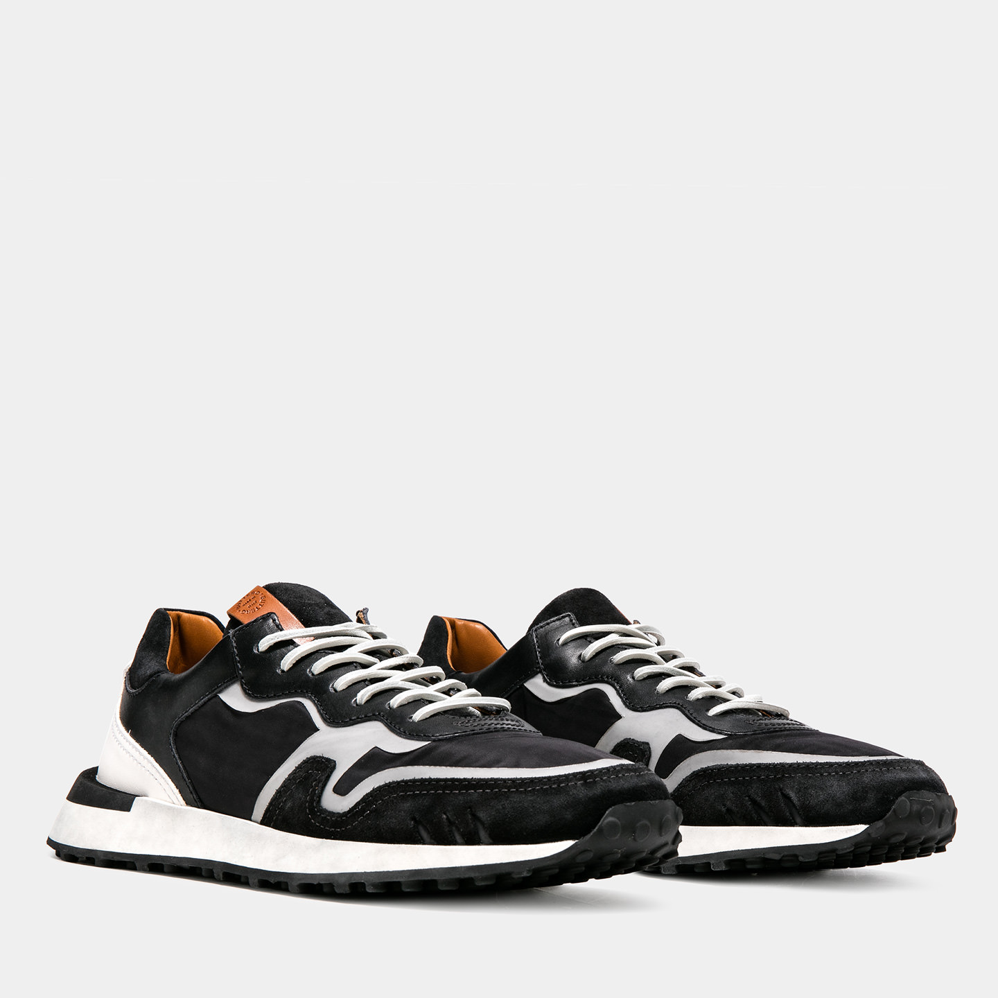 BUTTERO FUTURA SNEAKERS IN? NYLON AND MIXED LEATHER COLOR BLACK ...